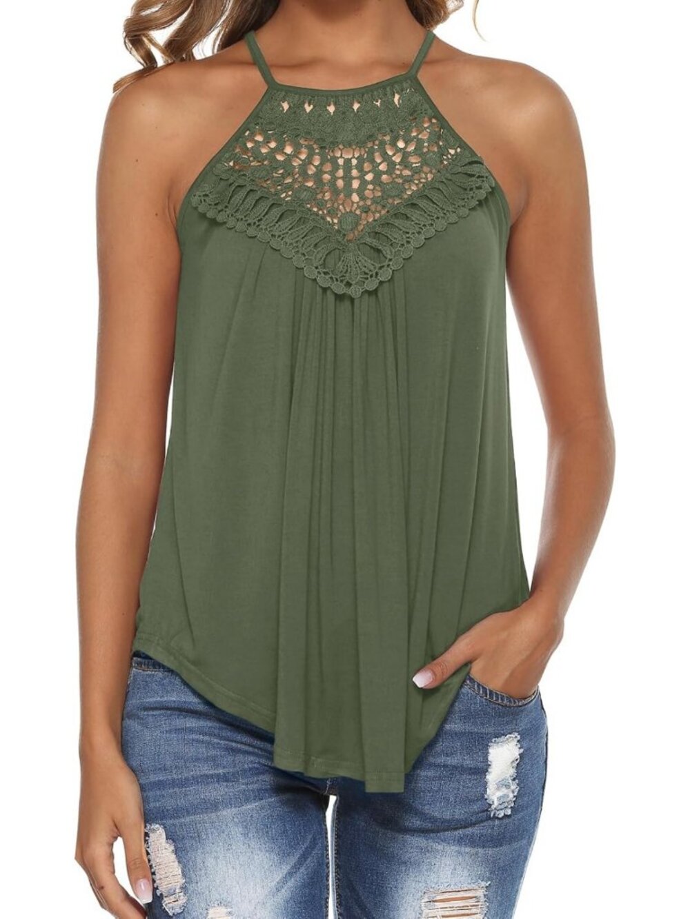 Cute Summer Crochet Halter Top - Sleeveless Flowy Tank for Women, Perfect for